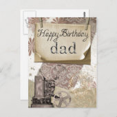 Happy Birthday Vater Postcard Postkarte (Vorne/Hinten)