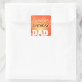 Happy Birthday Vater Quadratischer Aufkleber (Tasche)