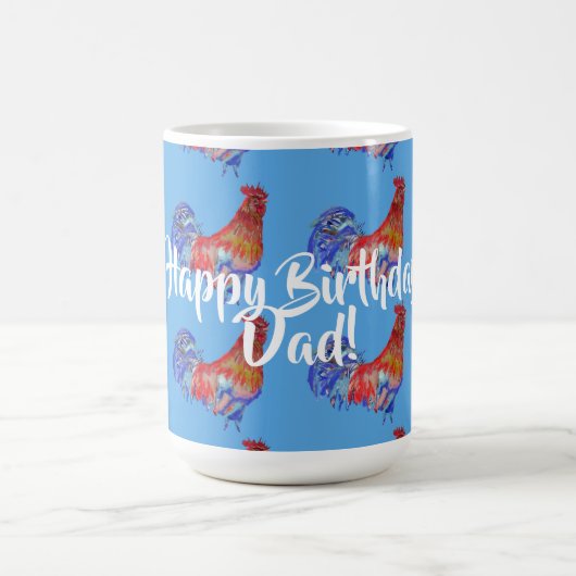 Happy Birthday Vater Rooster Name Tasse (Mittel)