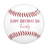 Happy Birthday Vater Rot und Weiß Baseball (Vorderseite)