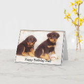 Happy Birthday Vater Rottweiler Grußkarte Karte (Gelbe Blume)