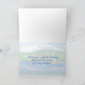 Happy Birthday Vater Sailing Mountain Lake Karte (Innenseite)