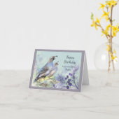 Happy Birthday Vater Vater California Quail Bird Karte (Gelbe Blume)