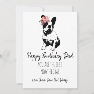 Happy Birthday Vater vom Hund Französisch Bulldog Feiertagskarte