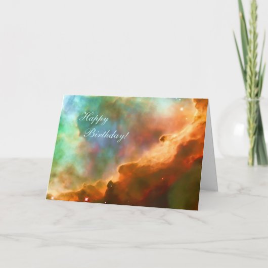 Happy Birthday - Vergrößerung des Omega-Nebels Karte (Vorderseite)