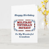 Happy Birthday Veteran Grandson Card Karte (Gelbe Blume)