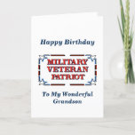 Happy Birthday Veteran Grandson Card Karte<br><div class="desc">Christliche Geburtstagskarte für den Kriegsveteranen Grandson! Beinhaltet die Segen-Schrift und die Geburtstagswünsche.</div>