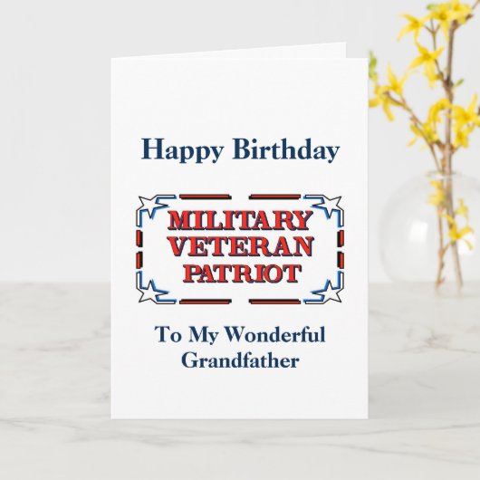 Happy Birthday Veteran Großvater Card Karte (Gelbe Blume)