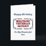 Happy Birthday Veteran Son Card Karte<br><div class="desc">Christliche Geburtstagskarte für den Militärveteranen-Sohn! Beinhaltet die Segen-Schrift und die Geburtstagswünsche.</div>