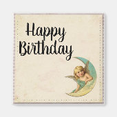 Happy Birthday Vintag Angel Customizable Magnet (Vorne)