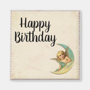 Happy Birthday Vintag Angel Customizable Magnet