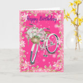 Happy Birthday Vintag Card Karte (Gelbe Blume)
