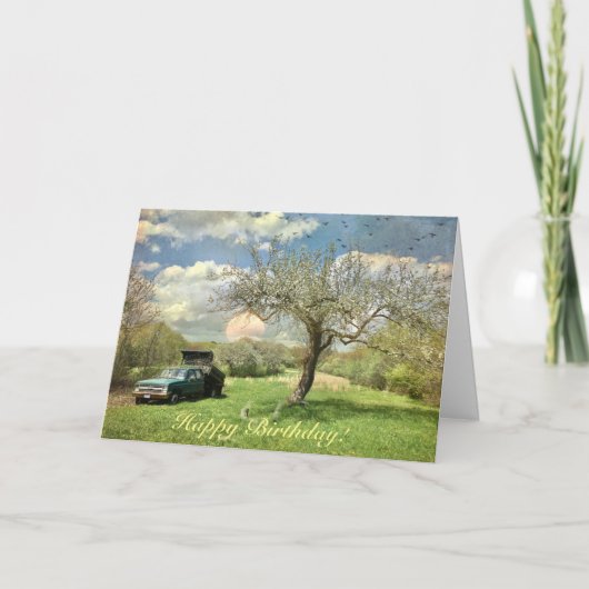 Happy Birthday Vintag Farm Truck Karte (Vorderseite)