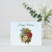 Happy Birthday Vintag Floral Arrangement Postkarte (Stehend Vorderseite)