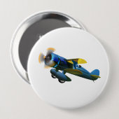 Happy Birthday Vintag Flugzeug Button (Vorne & Hinten)