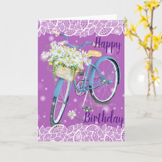 Happy Birthday Vintag Karte (Gelbe Blume)