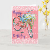 Happy Birthday Vintag Karte (Gelbe Blume)