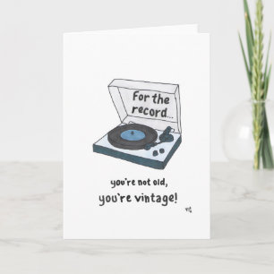 Happy Birthday Vintag Record Player Card Dankeskarte