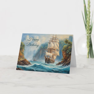Happy Birthday Vintag Sail Ship in der Nähe von Is Karte