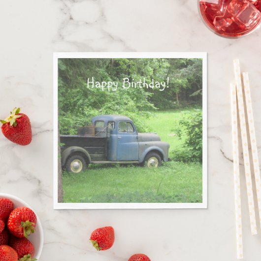 Happy Birthday Vintag Truck Serviette (Beispiel)