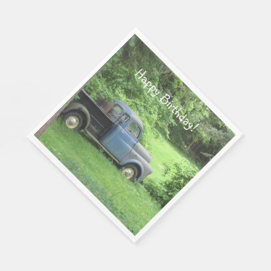 Happy Birthday Vintag Truck Serviette (Ecke)