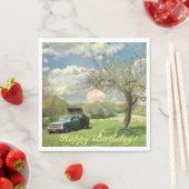 Happy Birthday Vintag Truck Sunset Serviette (Beispiel)