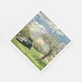 Happy Birthday Vintag Truck Sunset Serviette (Ecke)