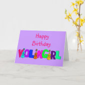 Happy Birthday Violin Girl Karte (Gelbe Blume)