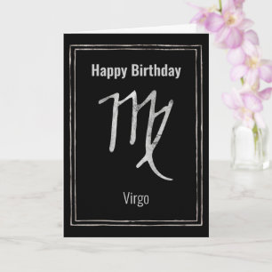 Happy Birthday Virgo zodiac Astrologie Silberkarte Karte