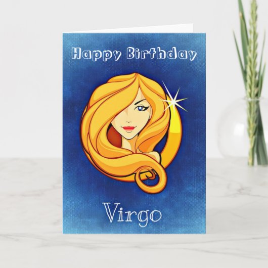Happy Birthday Virgo Zodiac Horoscope Jungfrau Karte (Vorderseite)