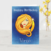 Happy Birthday Virgo Zodiac Horoscope Jungfrau Karte (Gelbe Blume)