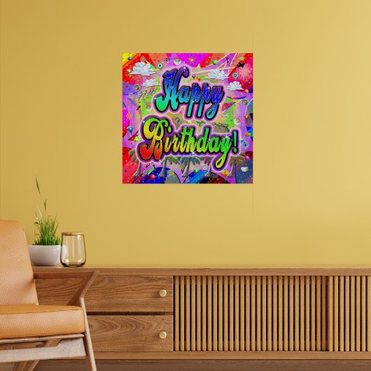 Happy Birthday Vista Poster (Wohnzimmer 2)