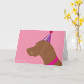 Happy Birthday Vizsla Girl Karte (Gelbe Blume)