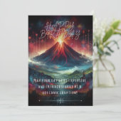 Happy Birthday Volcano Flat Card Karte (Stehend Vorderseite)