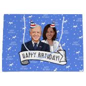 Happy Birthday von Biden Harris Große Geschenktüte (Vorderseite)
