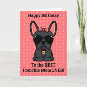 Happy Birthday von Hund Black French Bulldog Karte (Vorderseite)