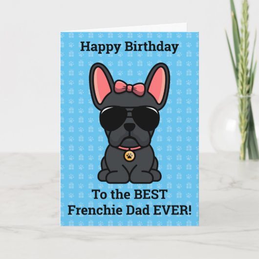 Happy Birthday von Hund Black French Bulldog Karte (Vorderseite)