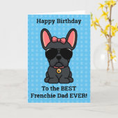 Happy Birthday von Hund Black French Bulldog Karte (Gelbe Blume)
