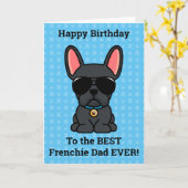 Happy Birthday von Hund Black French Bulldog Karte (Gelbe Blume)