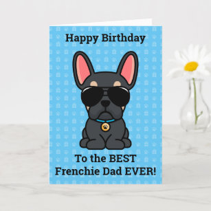 Happy Birthday von Hund Black Tan French Bulldog Karte
