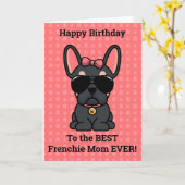 Happy Birthday von Hund Black Tan French Bulldog Karte (Gelbe Blume)