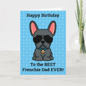Happy Birthday von Hund Blue French Bulldog Karte (Vorderseite)