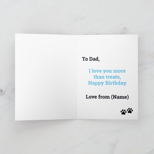 Happy Birthday von Hund Blue Merle Französischer B Karte (Innenseite)