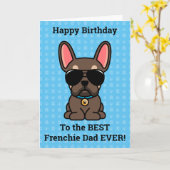 Happy Birthday von Hund Brown Tan French Bulldog Karte (Gelbe Blume)
