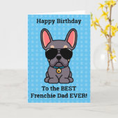 Happy Birthday von Hund Lilac Tan French Bulldog Karte (Gelbe Blume)