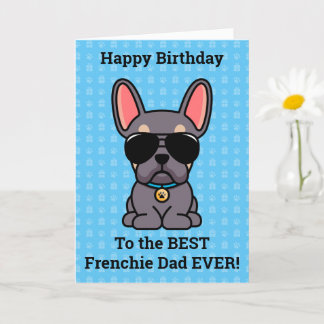 Happy Birthday von Hund Lilac Tan French Bulldog Karte