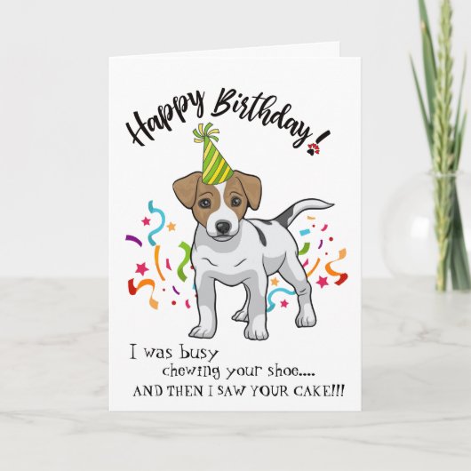 Happy Birthday von Ihrem Jack Russell Terrier Karte (Vorderseite)