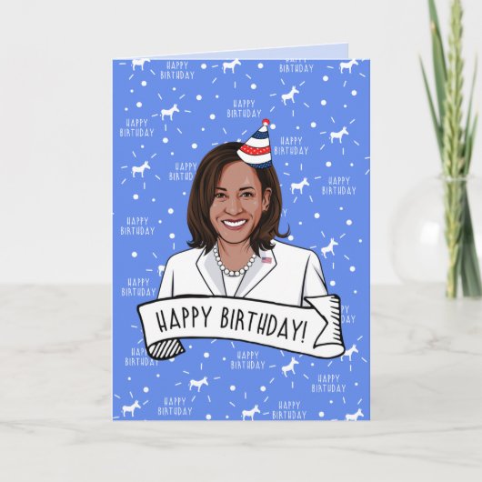 Happy Birthday von Kamala Harris Karte (Vorderseite)