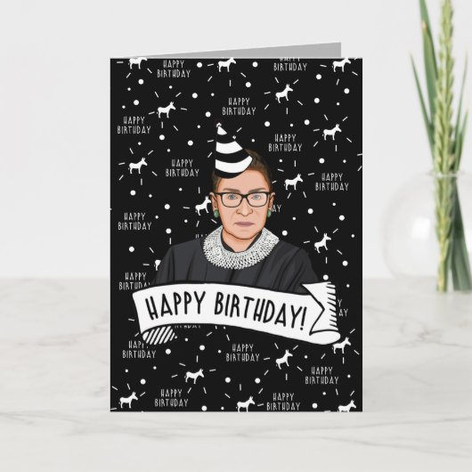 Happy Birthday von Ruth Bader Ginsburg Karte (Vorderseite)
