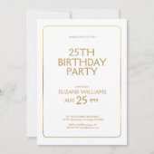 Happy Birthday Vorlage mit goldenem Rand auf weiß (Vorderseite)